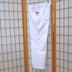 FRESH PRODUCE White Calista Ankle Pants cotton/spandex Broadcloth 29" long